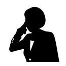 電話女性シルエットイラスト